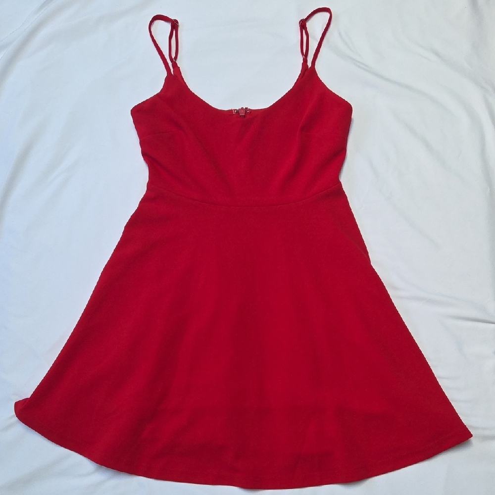 Lulu's Vibrant Red Sleeveless Dress